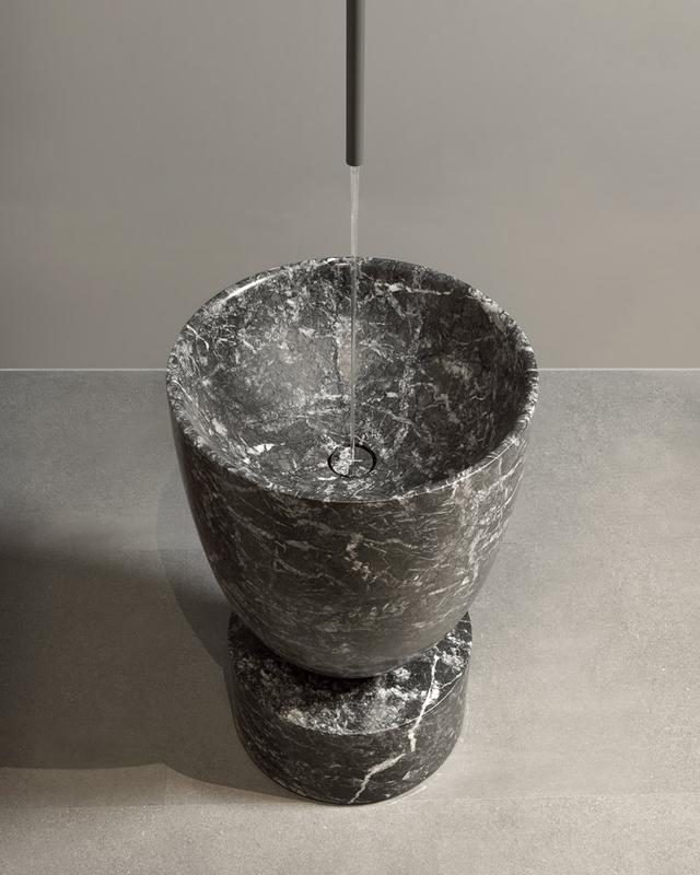 Lavabo Arcadia đặt sàn — lavabo đá tự nhiên Rochelle