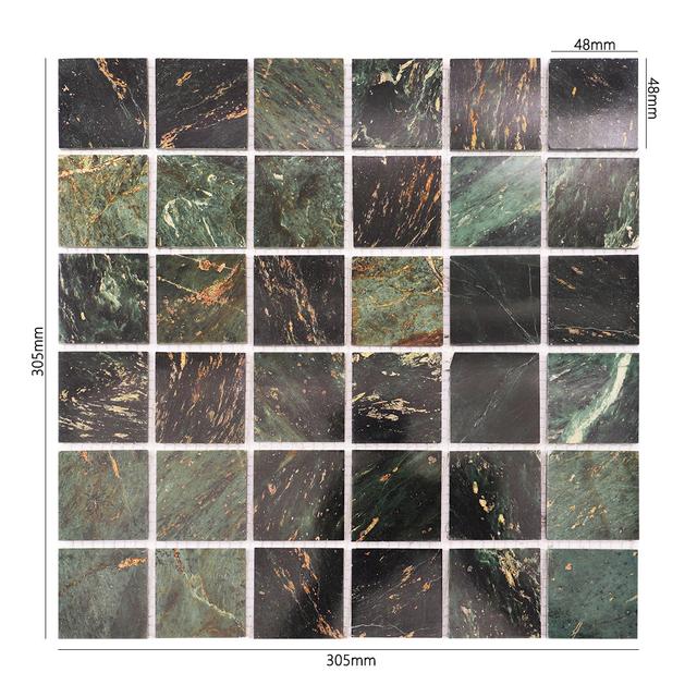 Green Marble Square Mosaic Tiles for Walls and Floors — mosaic vuông bằng đá marble xanh lục
