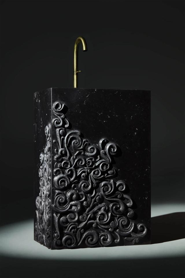 Lavabo đá nguyên khối — nội thất đá Rochelle Stone