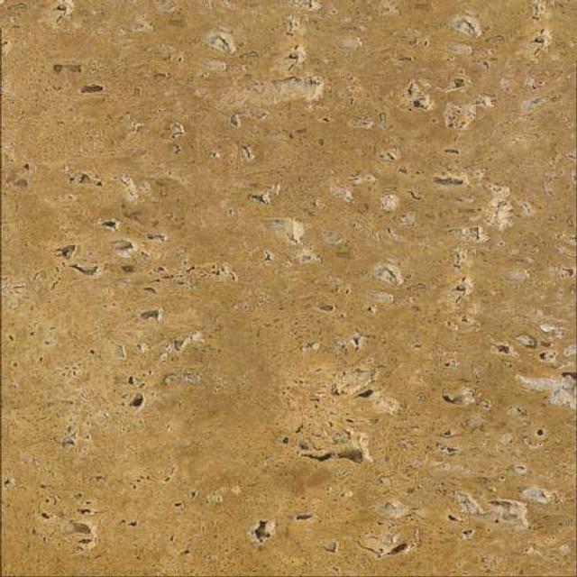 Travertino Noce (bản cross-cut vàng đất) — đá tự nhiên Rochelle Stone