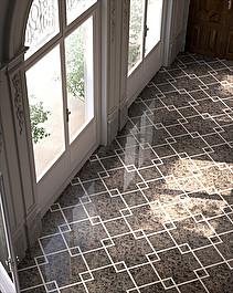 Sàn họa tiết marble Prestige 1 — Crema Marfil kem và Emperador nâu, Rochelle Couture