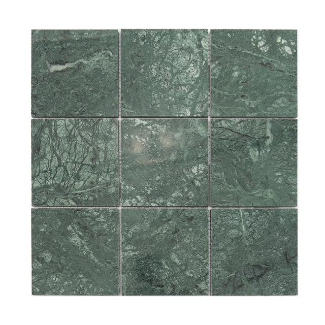 Large Square Marble Tile Bathroom Floor and Wall Verde Green Mosaic — mosaic vuông bằng đá marble xanh lục