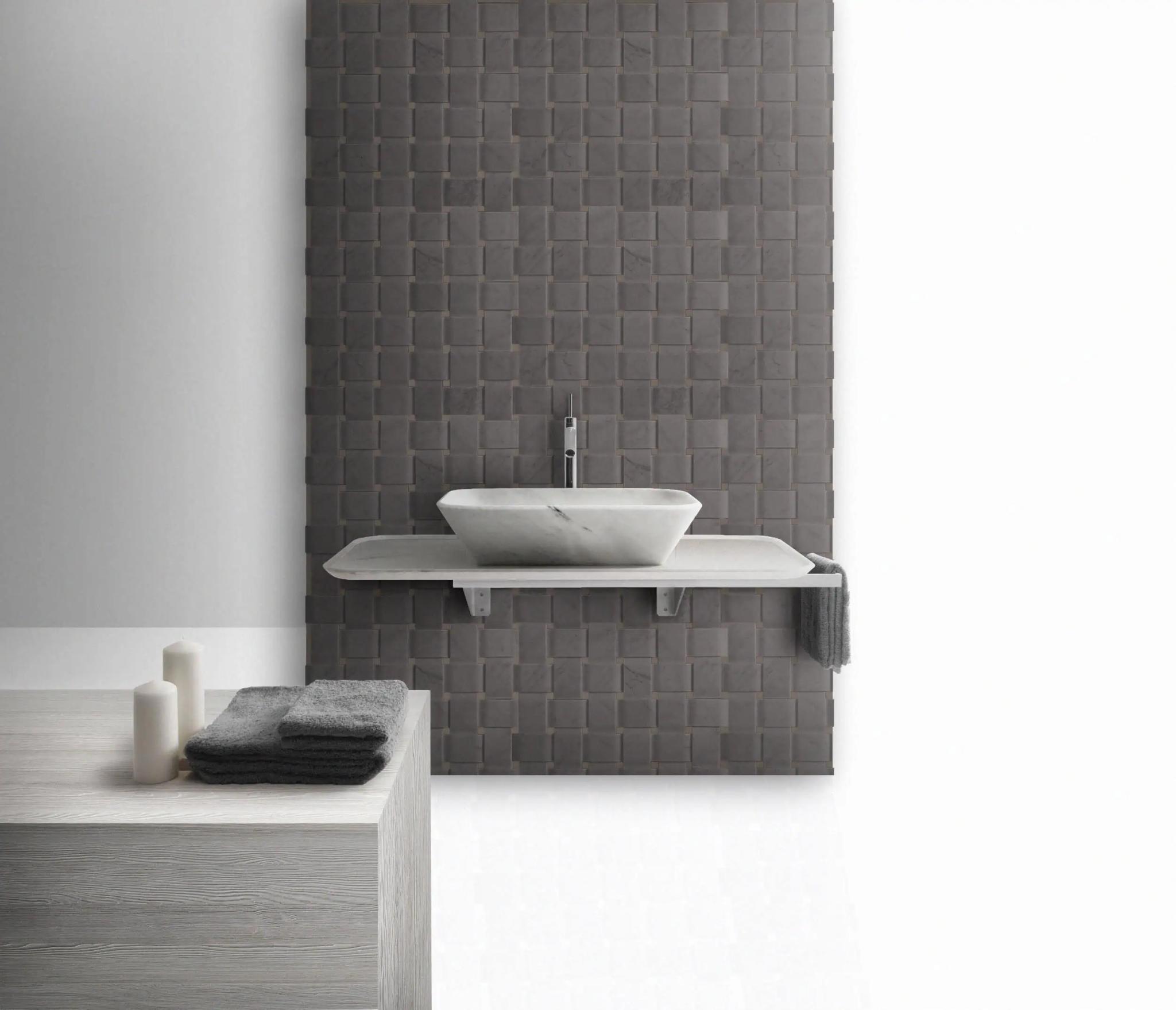 Lavabo đá dạng khối VII — nội thất đá Rochelle Couture