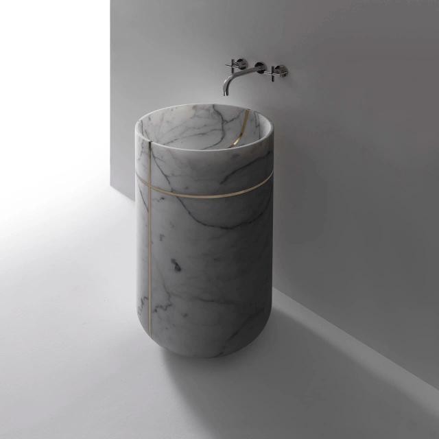 Lavabo đá nguyên khối tròn VIII — nội thất đá Rochelle Stone