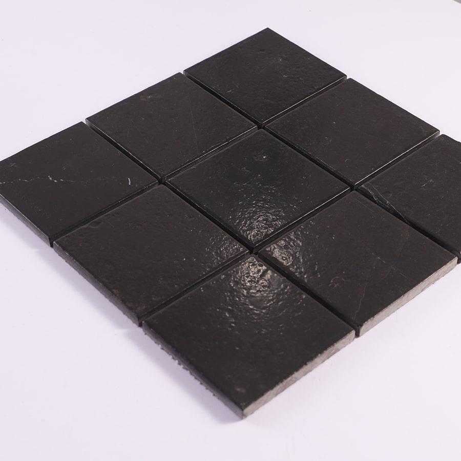 Black Large Square Honed Marble Floor Tile Stone Mosaic — mosaic vuông bằng đá marble đen