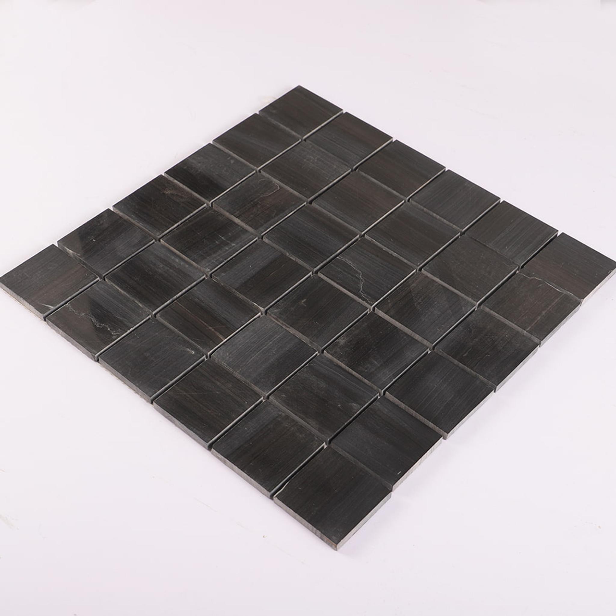 Dark Grey Square Honed Marble Floor Tile — mosaic vuông bằng đá marble xám