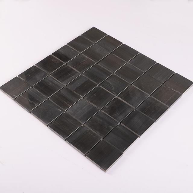 Dark Grey Square Honed Marble Floor Tile — mosaic vuông bằng đá marble xám