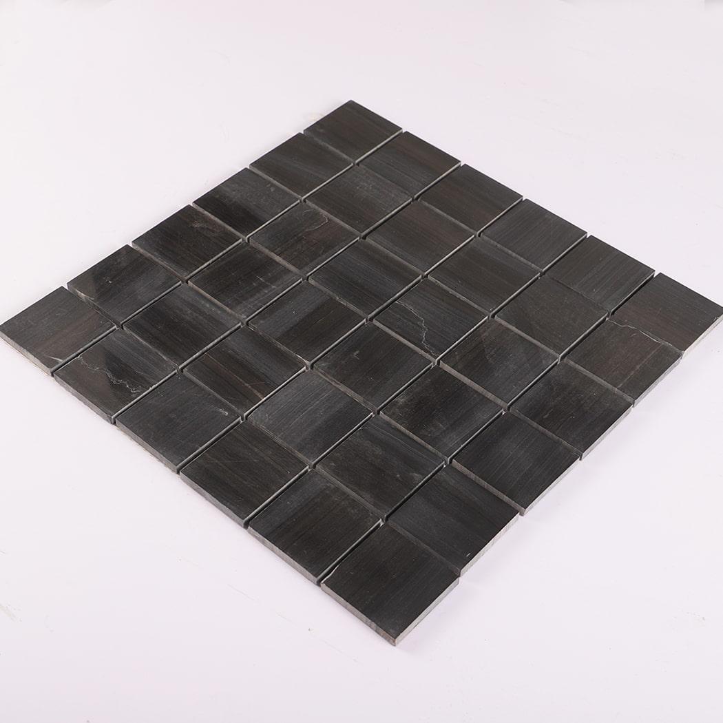 Dark Grey Square Honed Marble Floor Tile — mosaic vuông bằng đá marble xám