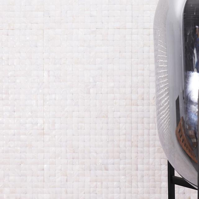 3D Natural Shell Square Mosaic Tile Backsplash Wall — mosaic vuông bằng xà cừ tự nhiên
