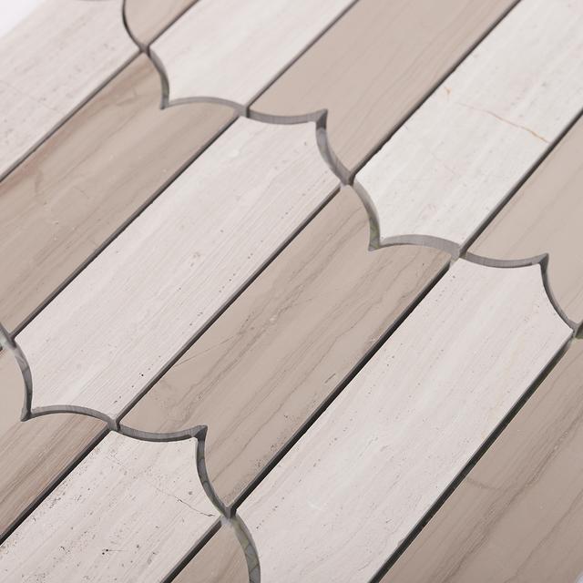 Limestone Wooden Beige Marble Mosaic Tile for Natural Interiors — mosaic ghép nghệ thuật bằng đá vôi (limestone) beige