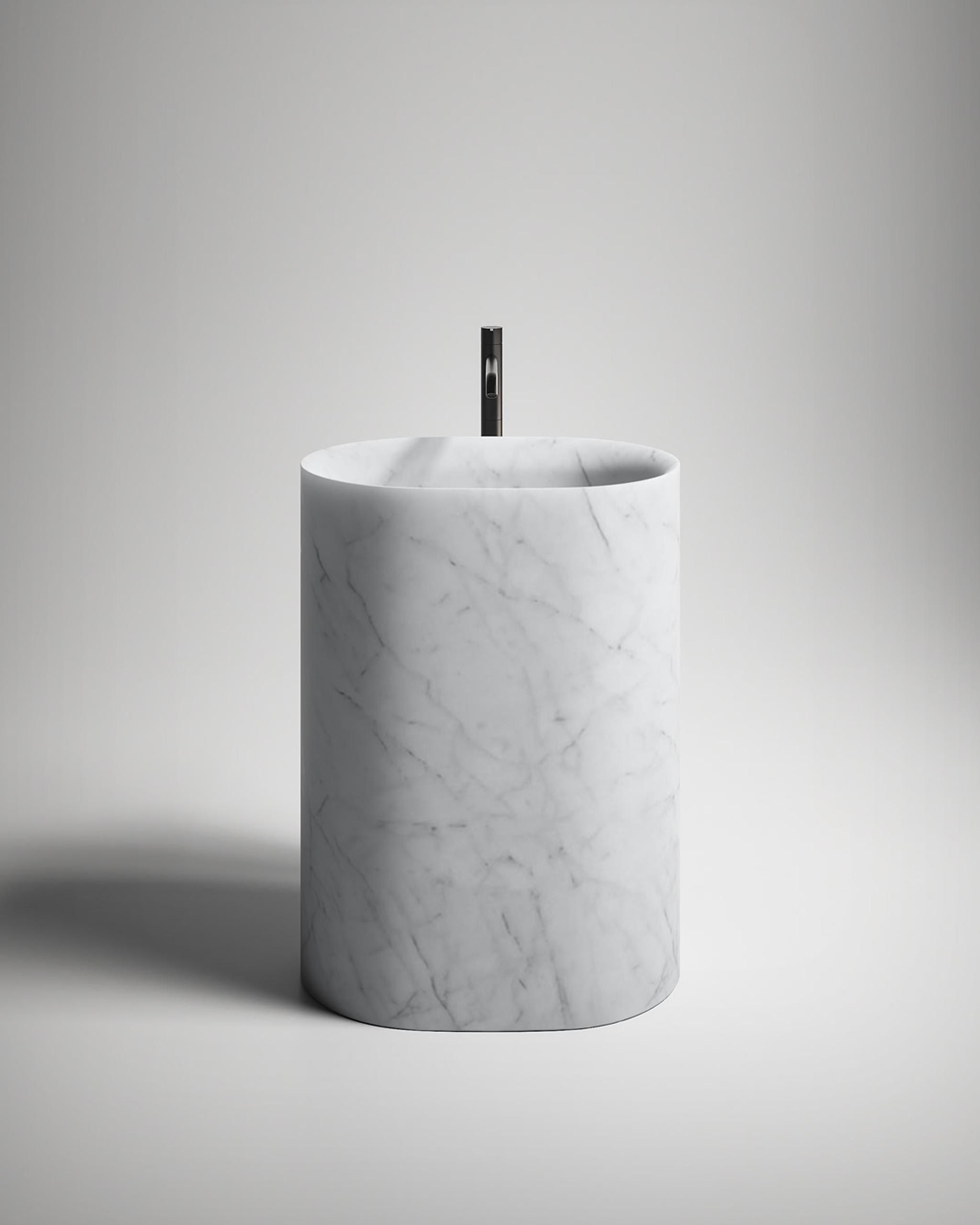 Lavabo Nebula đặt sàn — lavabo đá tự nhiên Rochelle