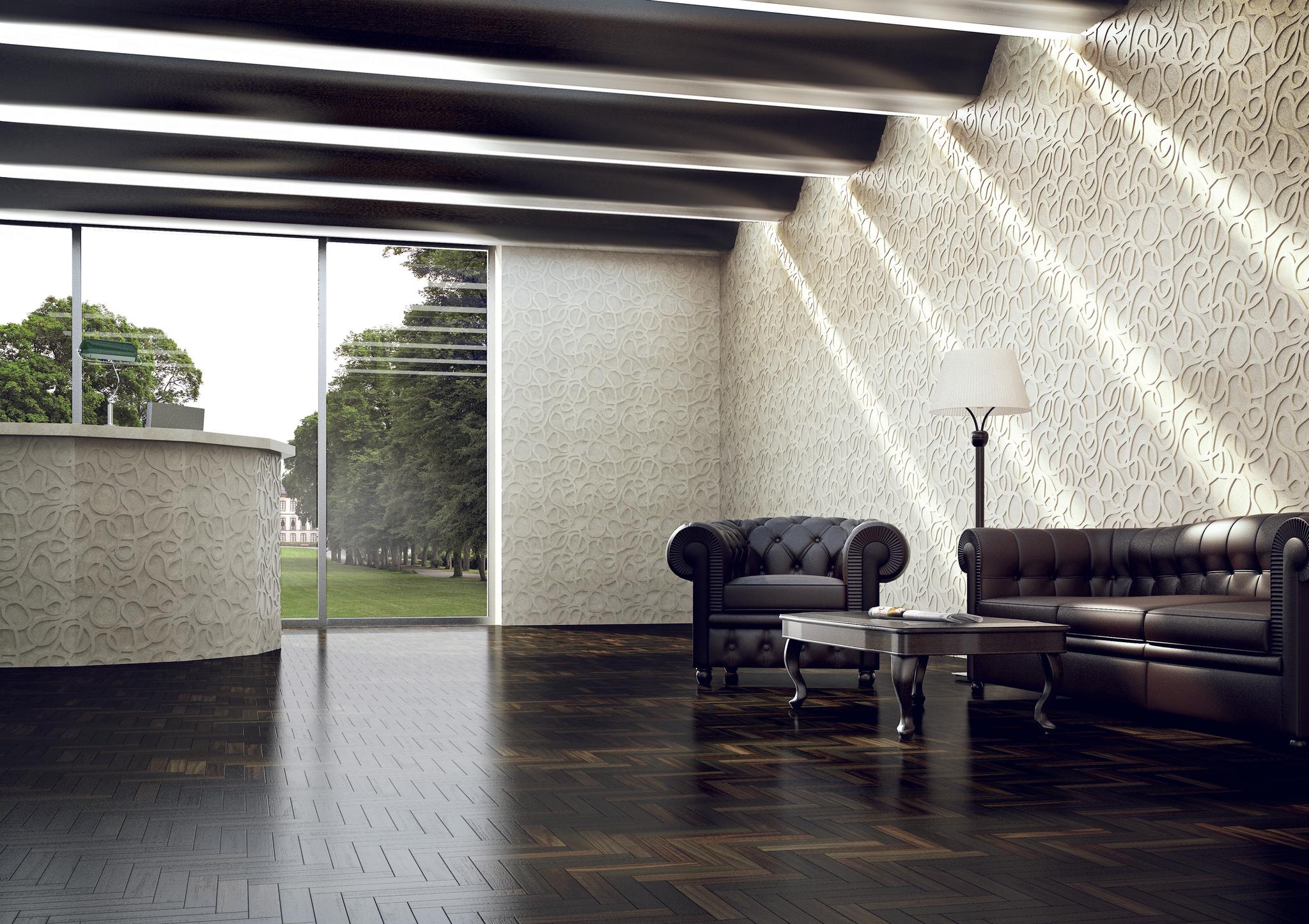 Vách đá 3D Picto — bề mặt marble điêu khắc nổi khối, Kreoo