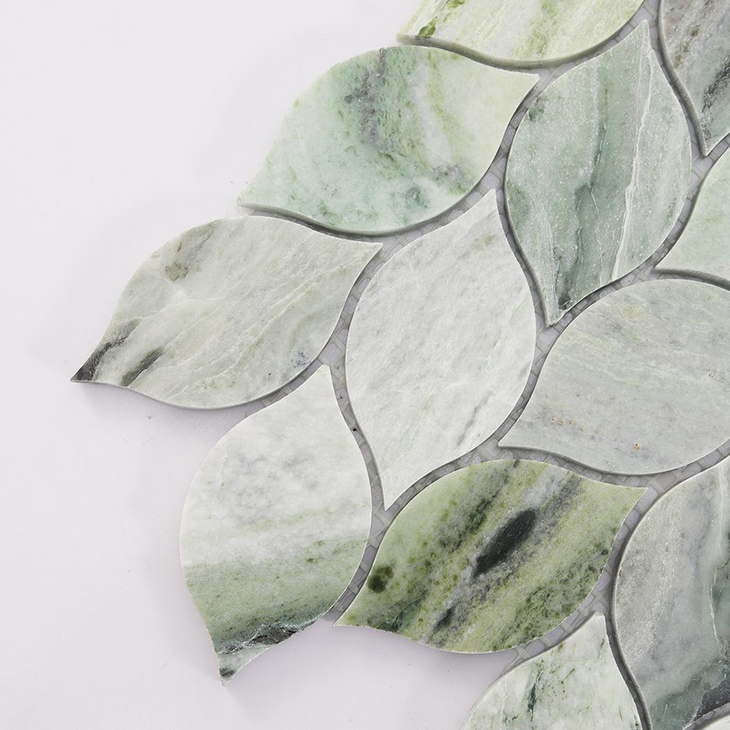 Green Leaf Marble Mosaic Tile — mosaic ghép nghệ thuật bằng đá marble xanh lục