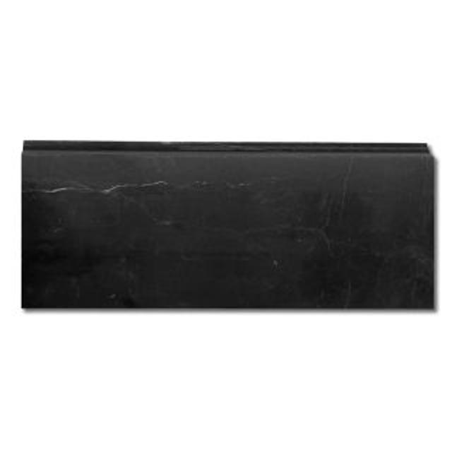 Phào chỉ đá Nero Marquina Baseboard (phào chân tường) — bề mặt mài mờ (honed), Rochelle Stone
