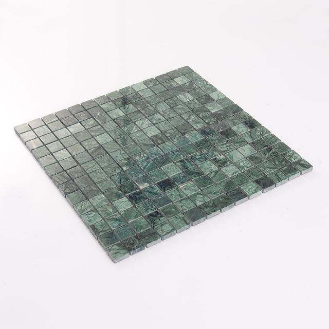 Dark Green Square Marble Mosaic Bathroom Floor Tile 12 in.X12 in. — mosaic vuông bằng đá marble xanh lục