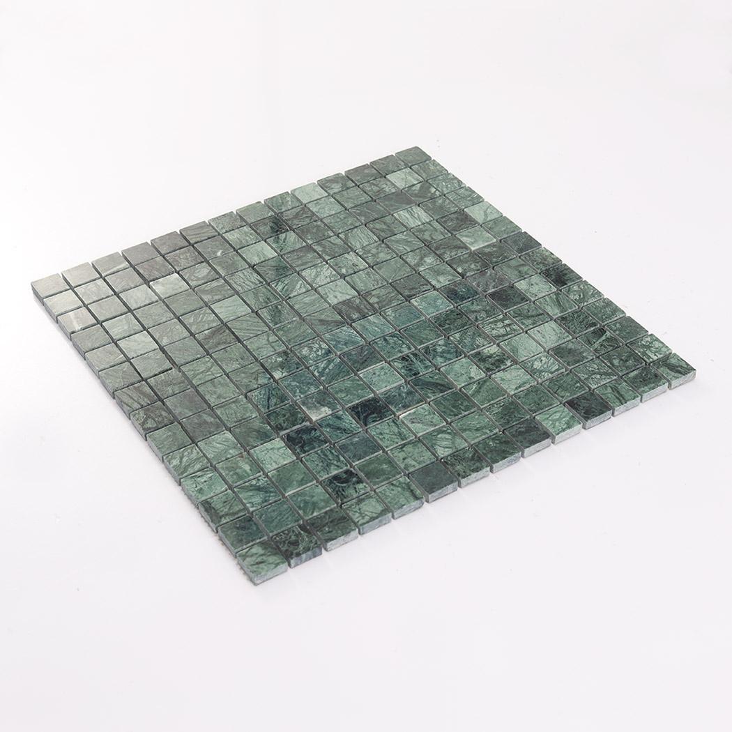 Dark Green Square Marble Mosaic Bathroom Floor Tile 12 in.X12 in. — mosaic vuông bằng đá marble xanh lục