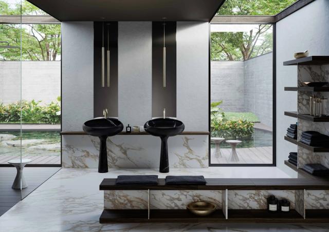 Lavabo đá nguyên khối III — nội thất đá Rochelle Stone