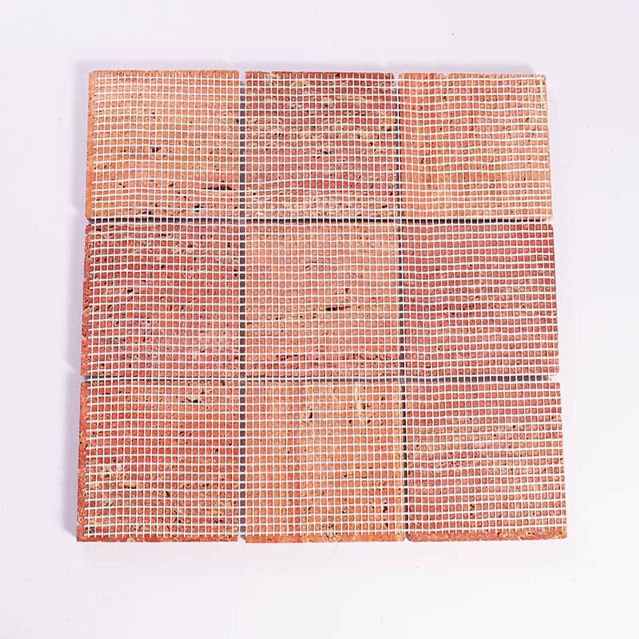 Red Travertine Big Square Mosaic Marble Tile for Floor and Wall — mosaic vuông bằng đá travertine đỏ