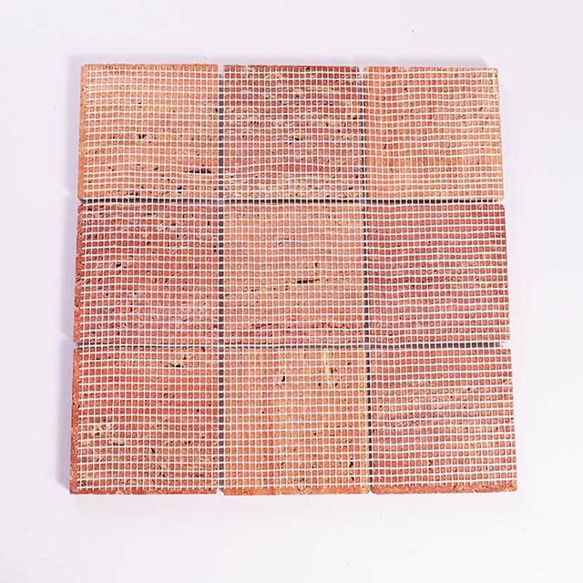 Red Travertine Big Square Mosaic Marble Tile for Floor and Wall — mosaic vuông bằng đá travertine đỏ