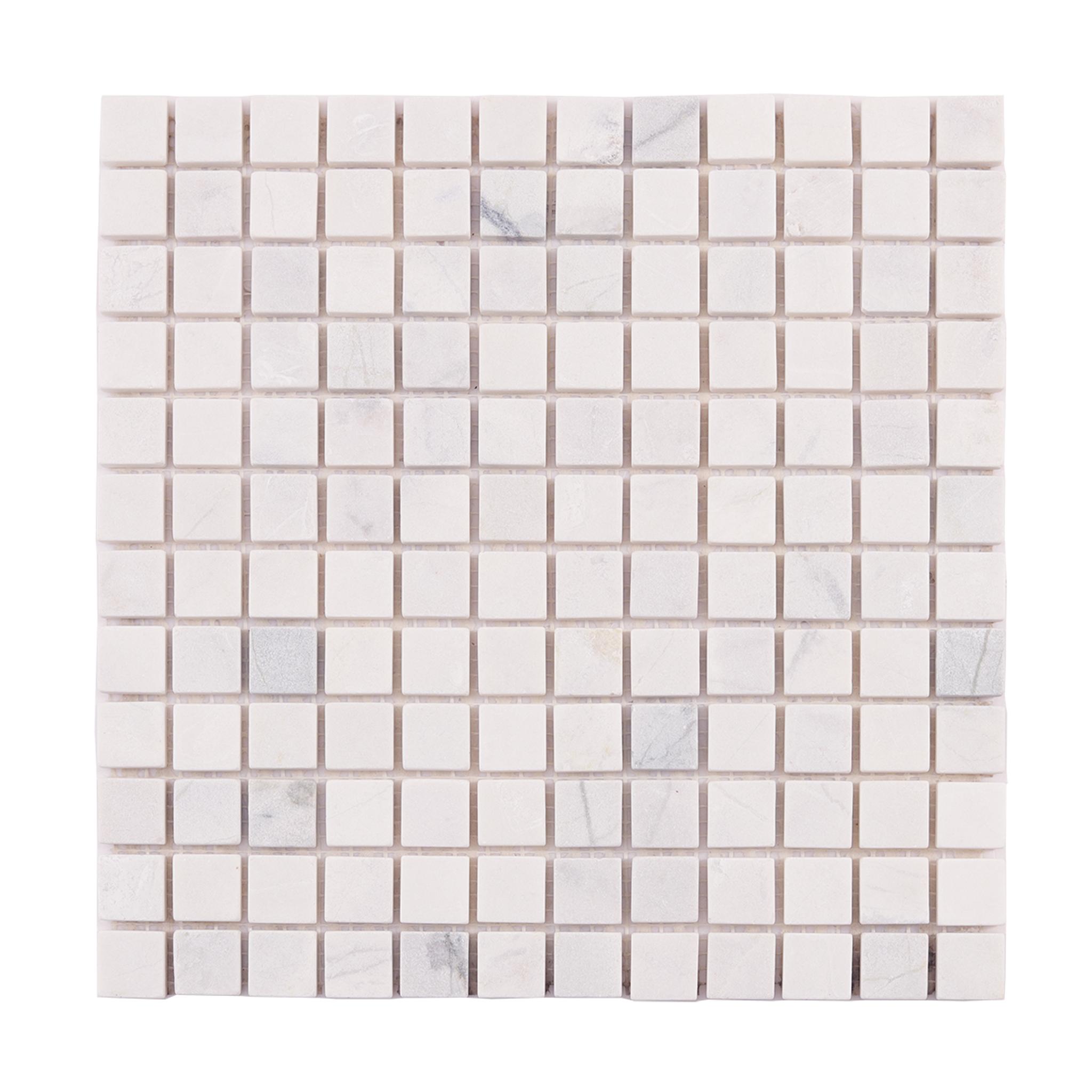 Thassos White Square Marble Mosaic Tiles for Walls & Floors — mosaic vuông bằng đá marble trắng