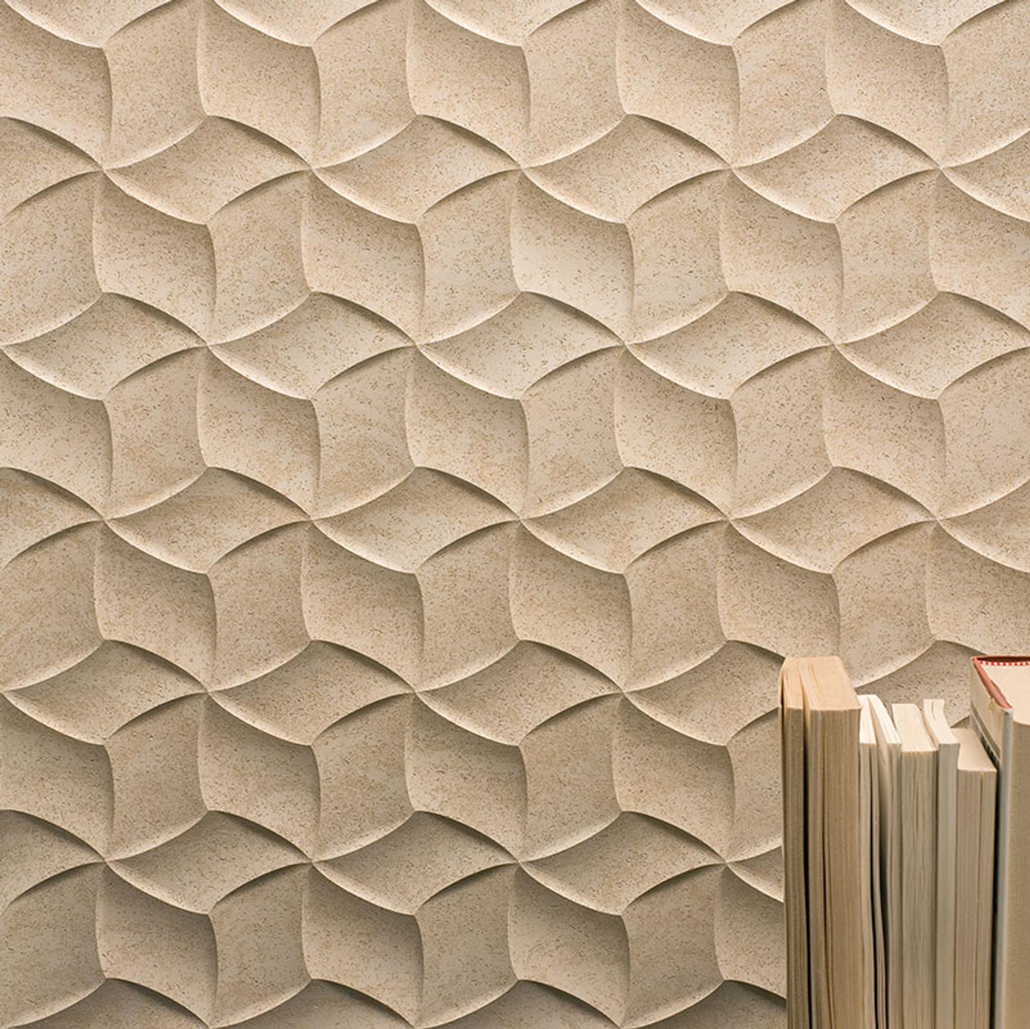 Vách đá 3D Cubo — bề mặt đá tự nhiên điêu khắc nổi khối, Lithos