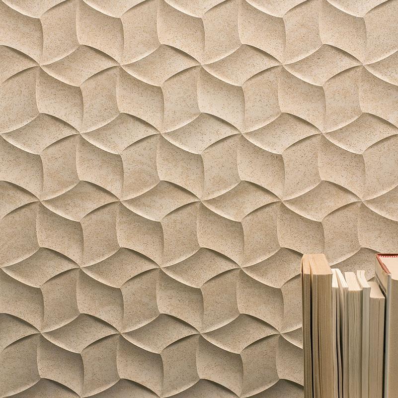 Vách đá 3D Cubo — bề mặt đá tự nhiên điêu khắc nổi khối, Lithos