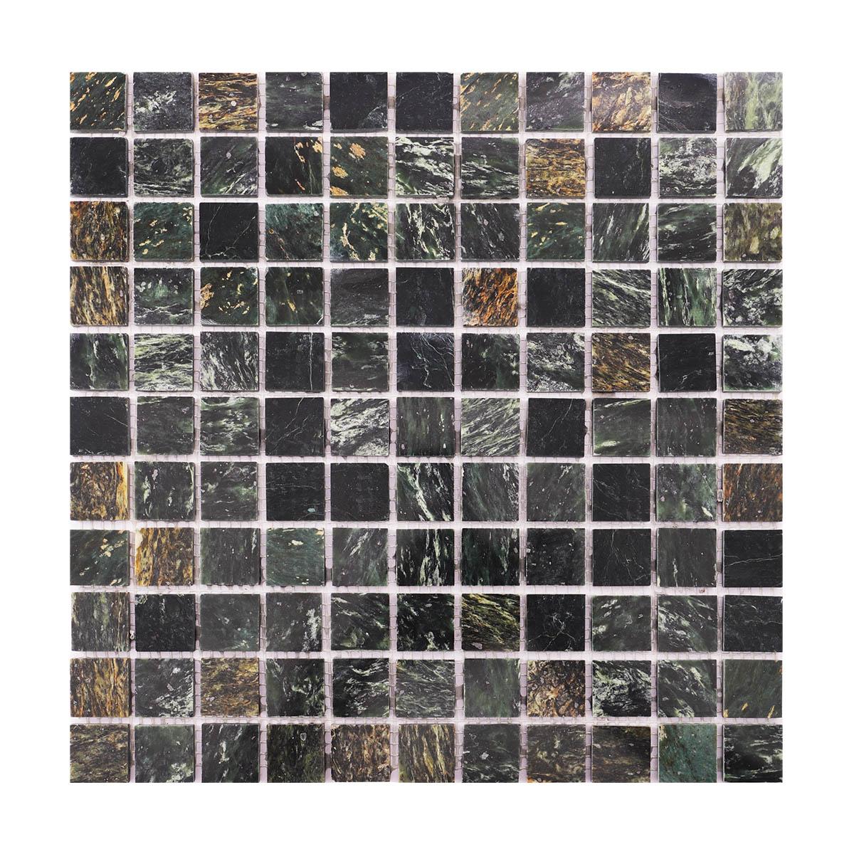 Empress Green Marble Mosaic Tiles 23x23mm — mosaic ghép nghệ thuật bằng đá marble xanh lục