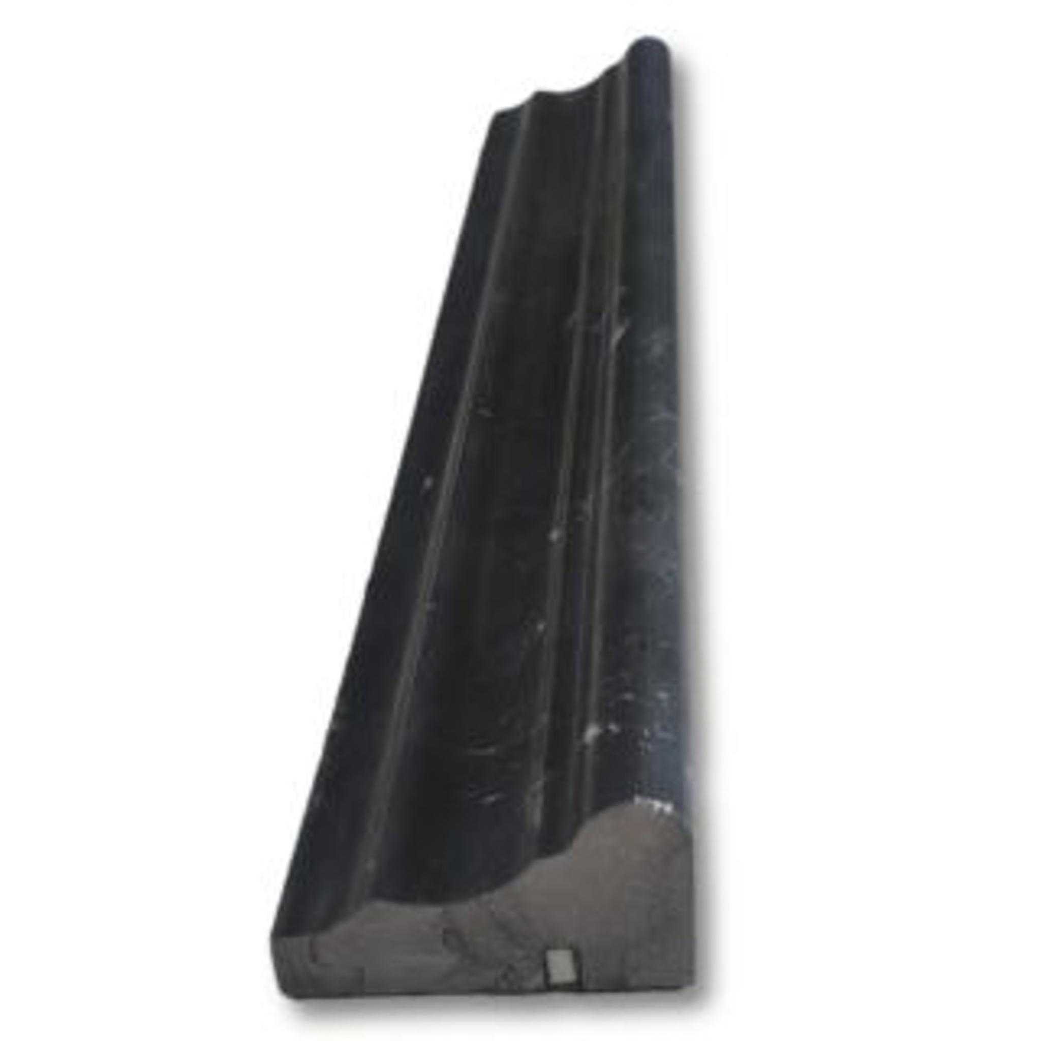 Phào chỉ đá Nero Marquina Chair Rail (viền giữa tường) — bề mặt mài mờ (honed), Rochelle Couture