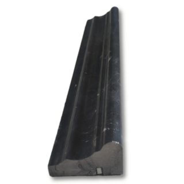Phào chỉ đá Nero Marquina Chair Rail (viền giữa tường) — bề mặt mài mờ (honed), Rochelle Stone