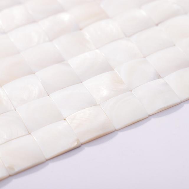 3D Natural Shell Square Mosaic Tile Backsplash Wall — mosaic vuông bằng xà cừ tự nhiên