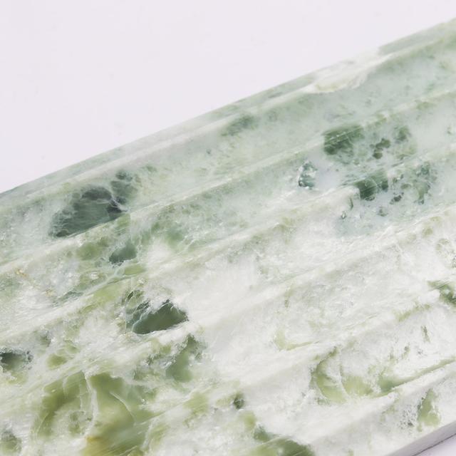 Light Green Marble Fluted Tile for Serene Spa and Vanity Wall Design — mosaic rãnh sọc (fluted) bằng đá marble xanh lục