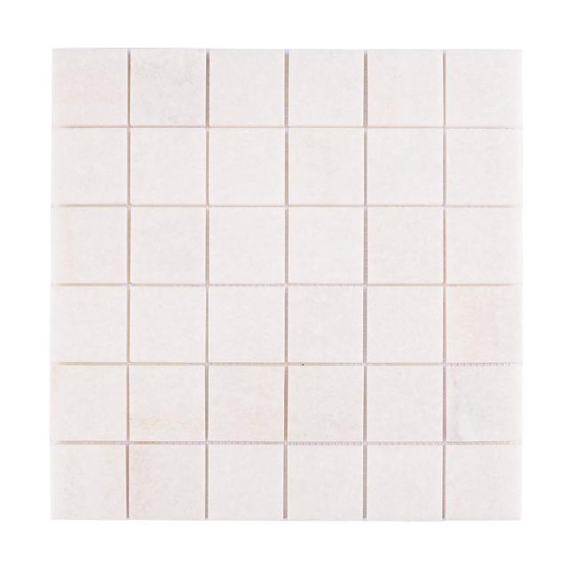 White Square Marble Mosaic Tile 2 x 2 Inch — mosaic vuông bằng đá marble trắng