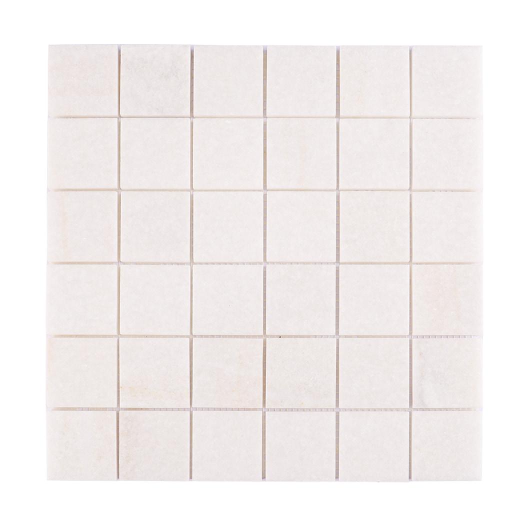 White Square Marble Mosaic Tile 2 x 2 Inch — mosaic vuông bằng đá marble trắng