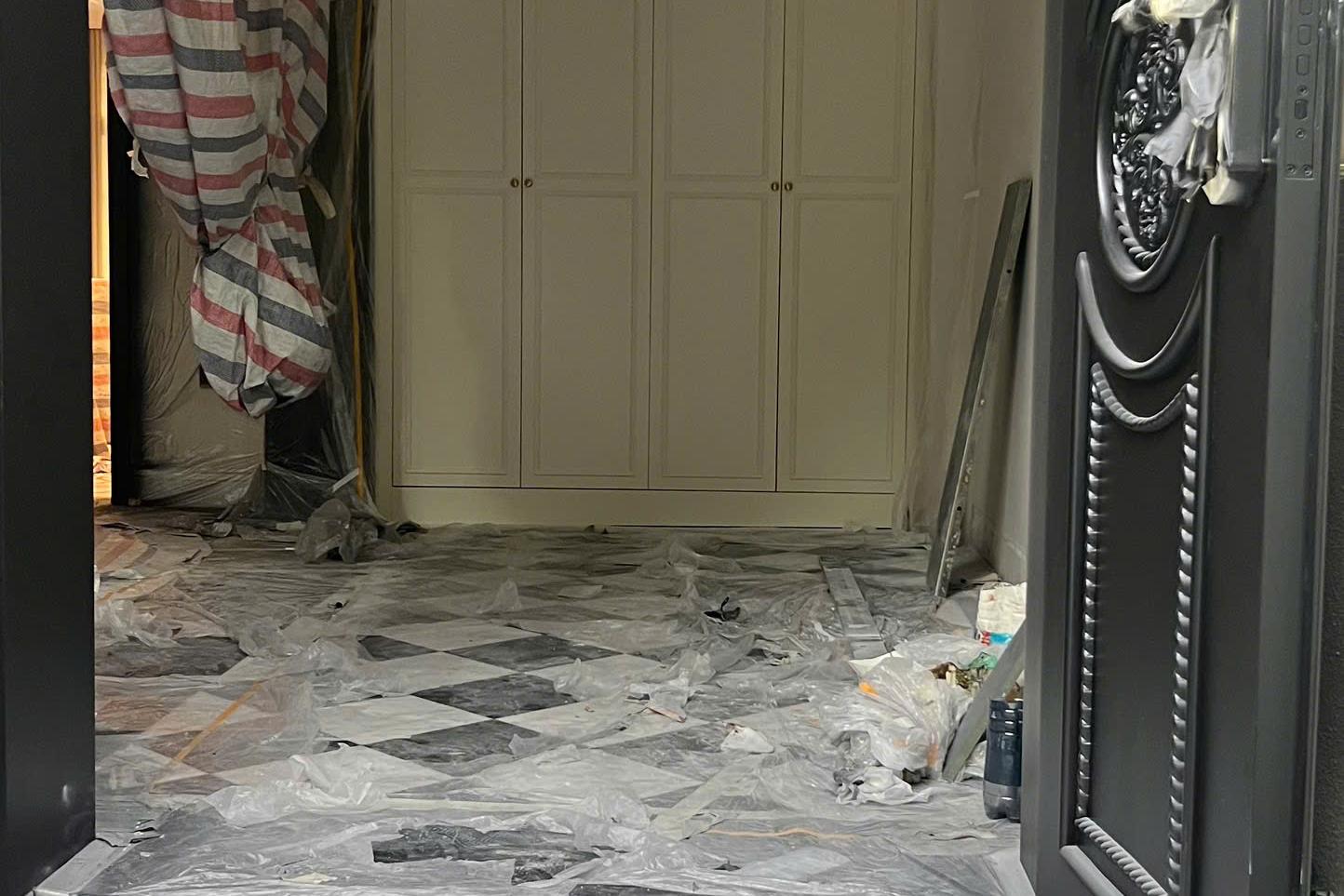 Lát sàn marble (caro) — Marble trắng Carrara + đen
