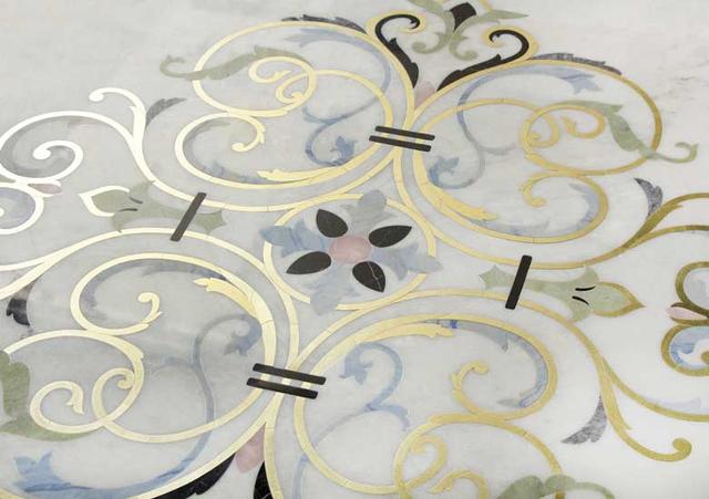 Hoa văn đá khảm marble Scroll — Rochelle Stone
