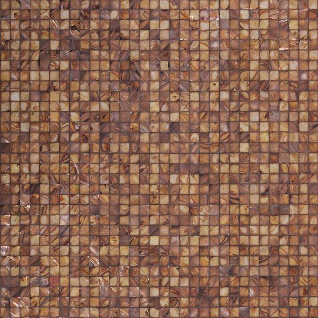 Brown Square Mother of Pearl Mosaic Tile — mosaic vuông bằng xà cừ nâu