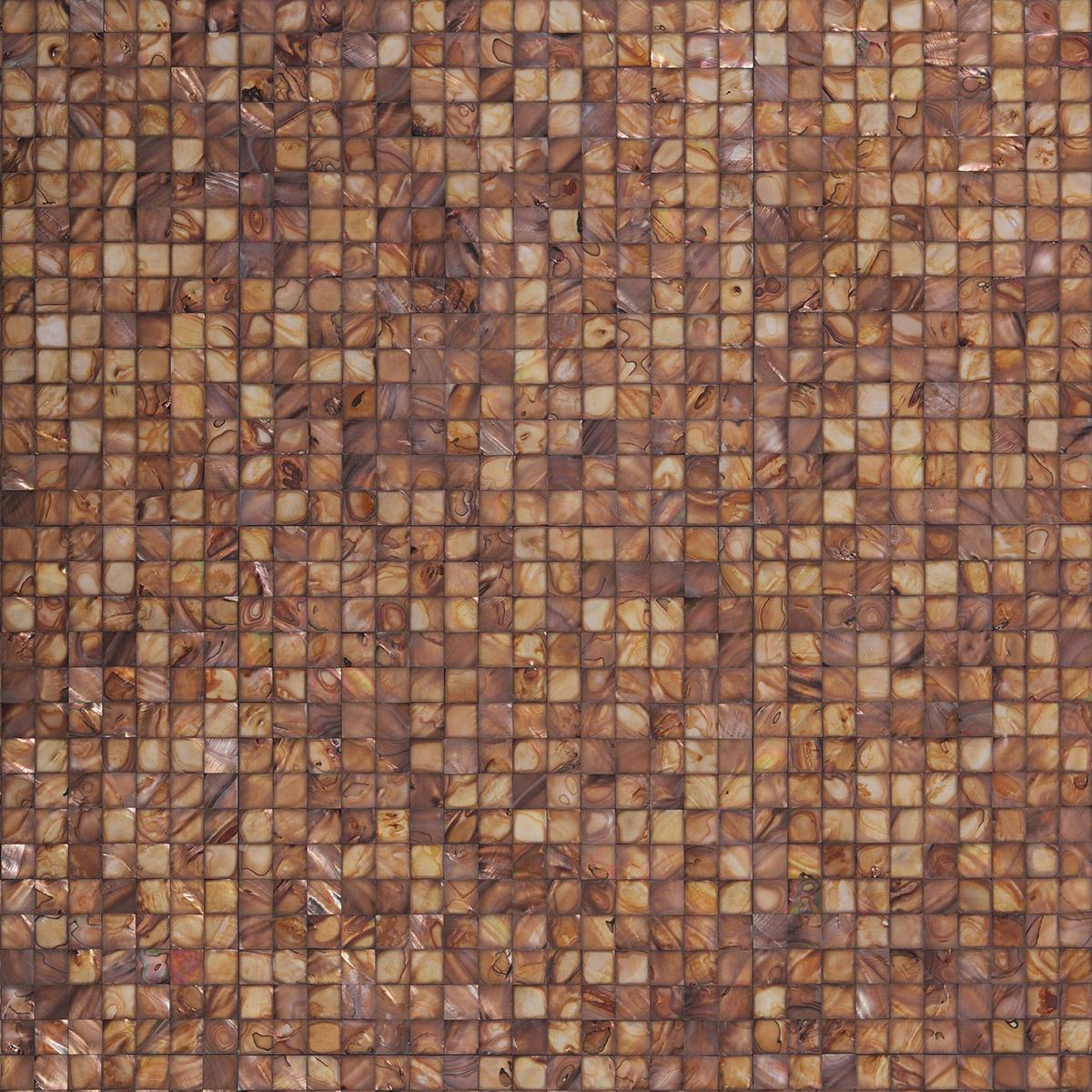 Brown Square Mother of Pearl Mosaic Tile — mosaic vuông bằng xà cừ nâu