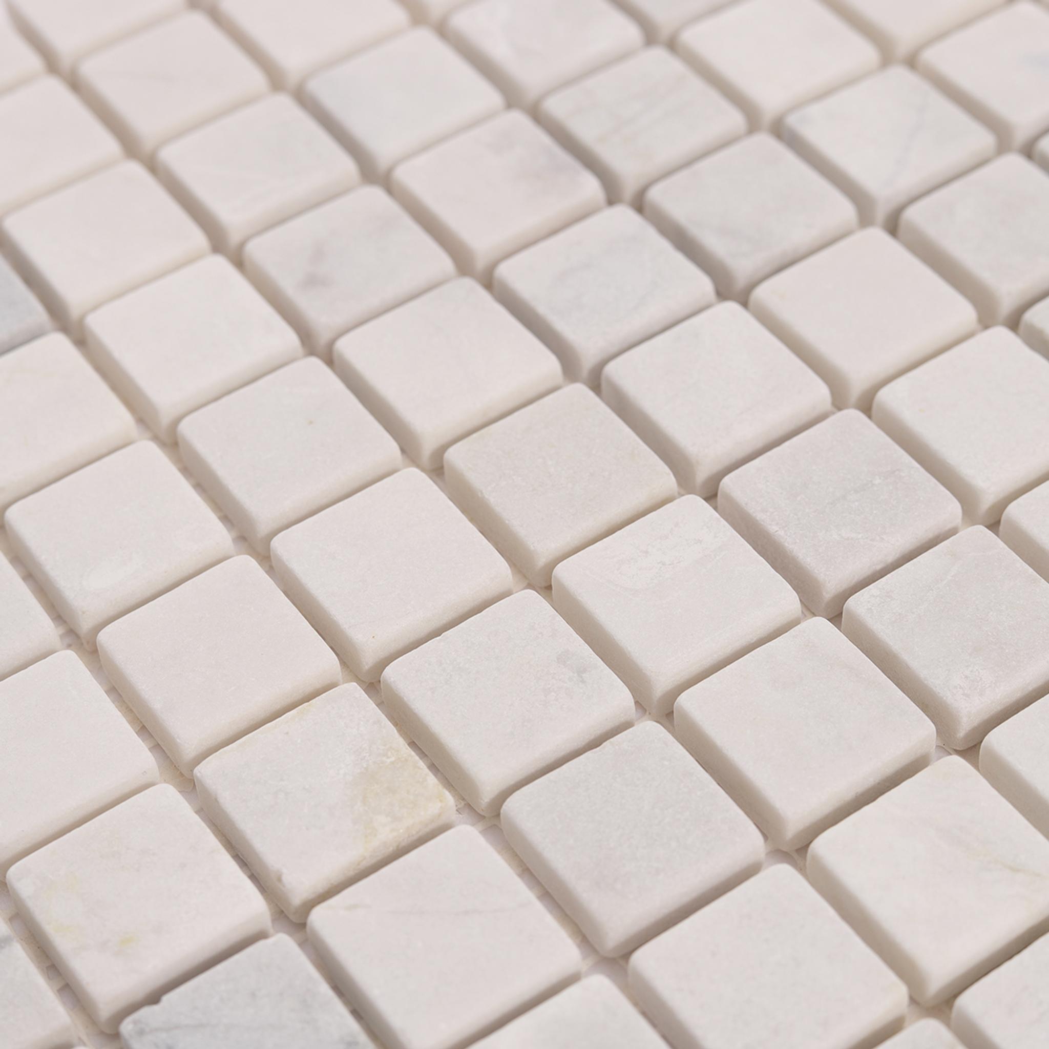Thassos White Square Marble Mosaic Tiles for Walls & Floors — mosaic vuông bằng đá marble trắng