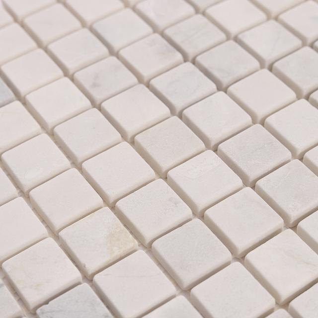 Thassos White Square Marble Mosaic Tiles for Walls & Floors — mosaic vuông bằng đá marble trắng