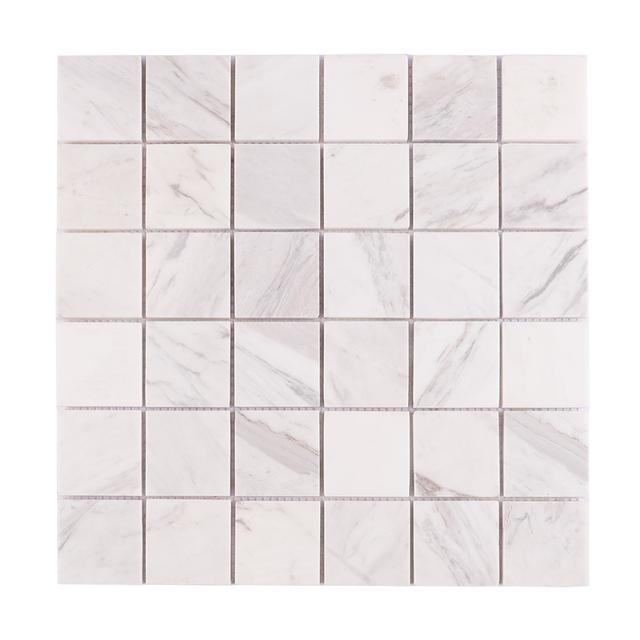 Jazz White Natural Marble Square Mosaic Tile — mosaic vuông bằng đá marble trắng
