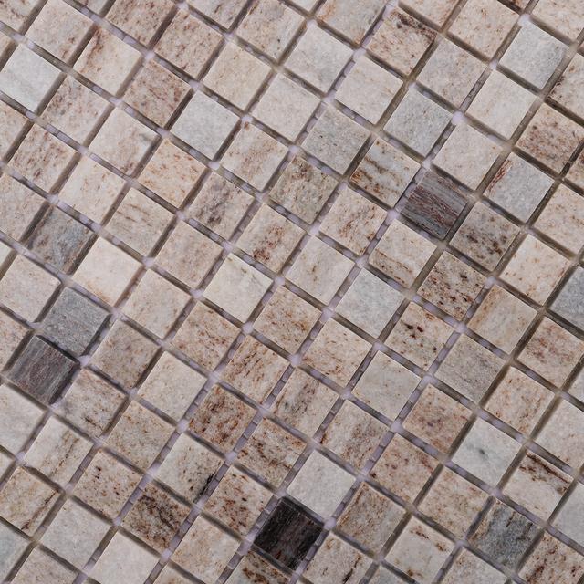 Gray Wooden Square Marble Honed Mosaic Tile — mosaic vuông bằng đá marble xám