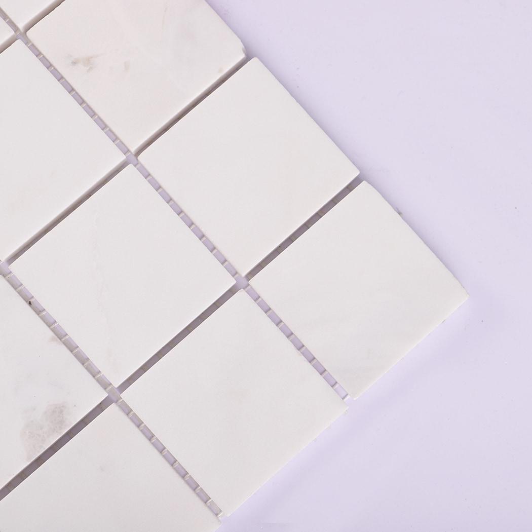 White Square Marble Floor and Wall Mosaic Tile — mosaic vuông bằng đá marble trắng