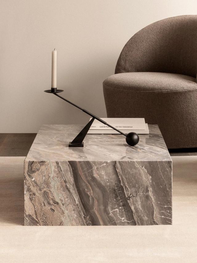 Bàn Plinth Low — nội thất đá Rochelle Stone
