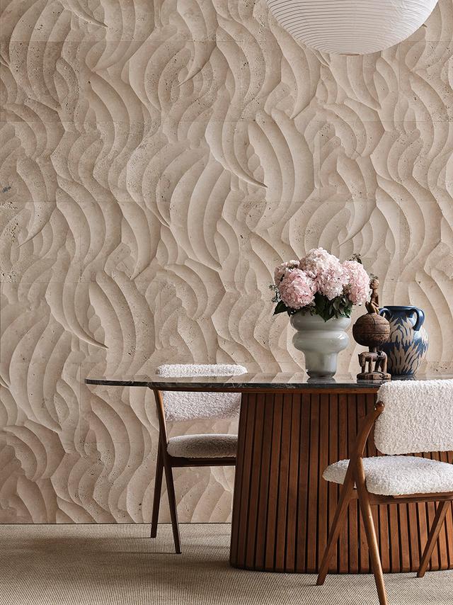 Vách đá 3D Vello — bề mặt đá tự nhiên điêu khắc nổi khối, Lithos