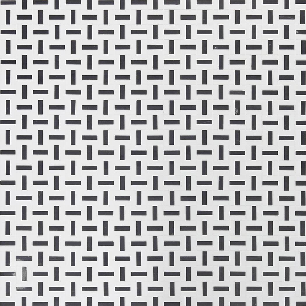 Black and White Faux Marble Mosaic Tiles — mosaic ghép nghệ thuật bằng đá marble đen & trắng