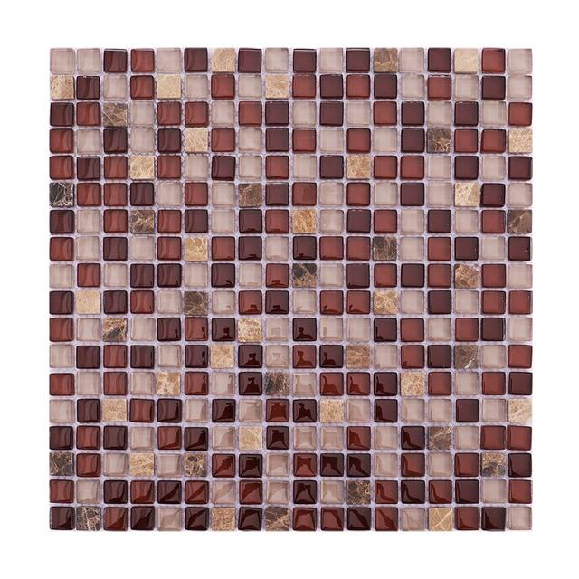 Burgundy Glass and Emperador Marble Mosaic — Rochelle Rochelle Stone