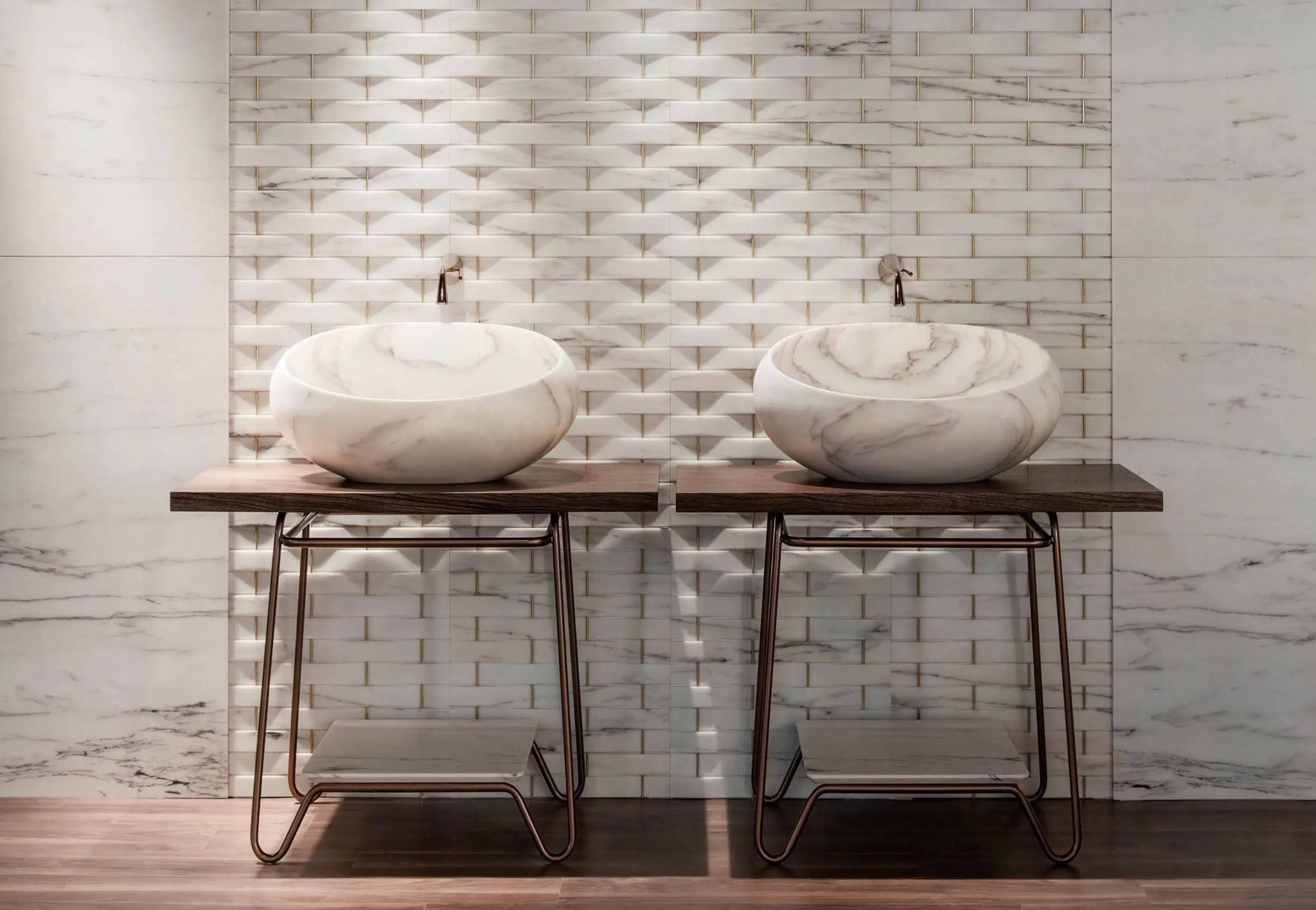 Lavabo đá đặt bàn IV — nội thất đá Rochelle Couture