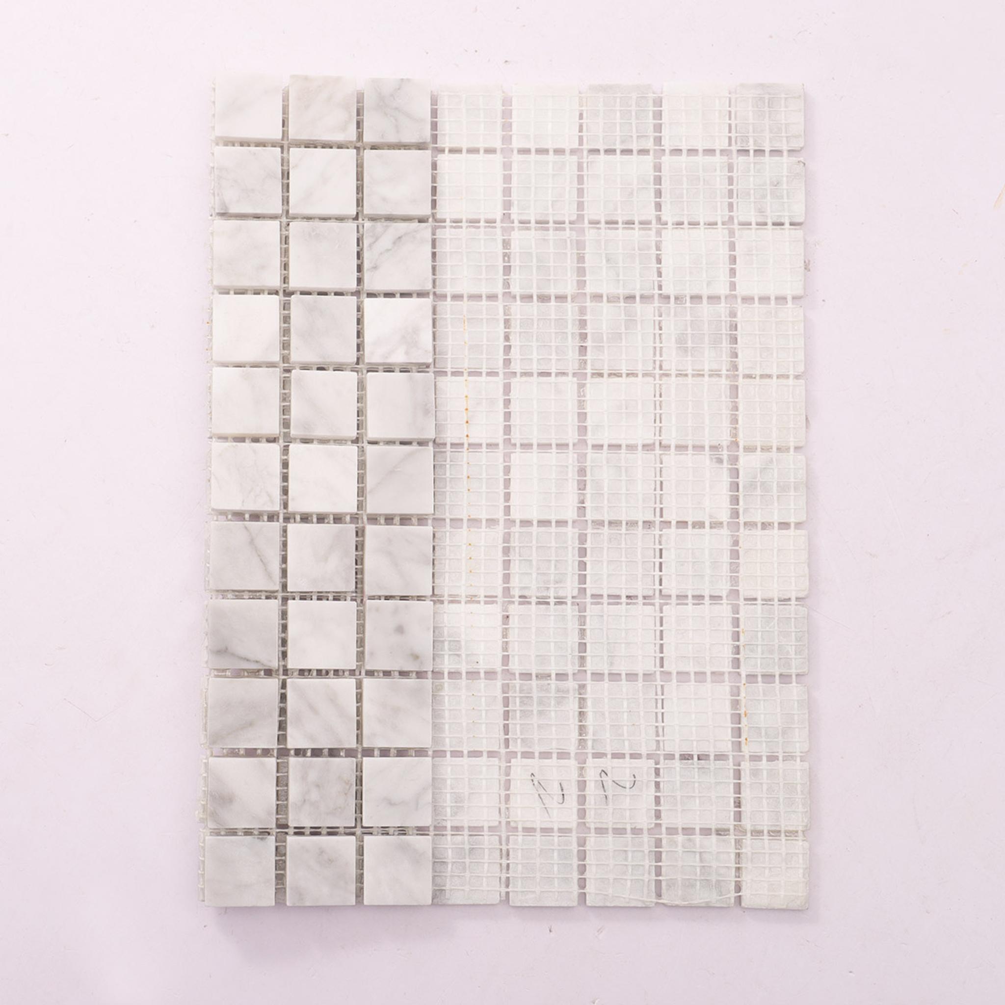 Carrara White Square Marble Mosaic Tiles for Elegant Walls — mosaic vuông bằng đá marble trắng & trắng Carrara