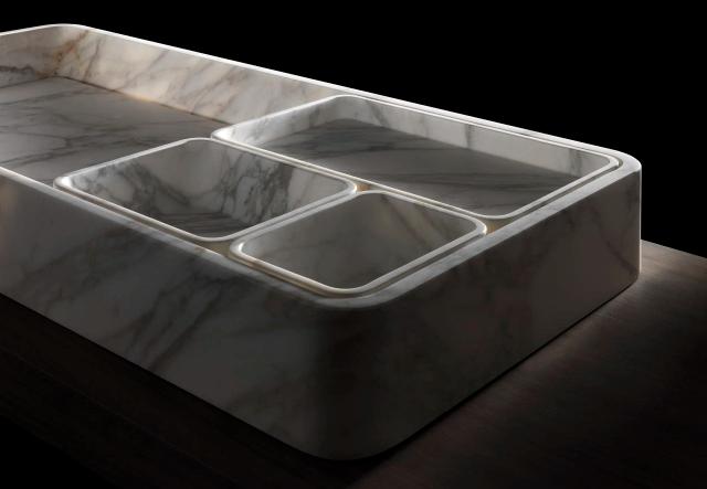 Lavabo Bento — nội thất đá Rochelle Stone