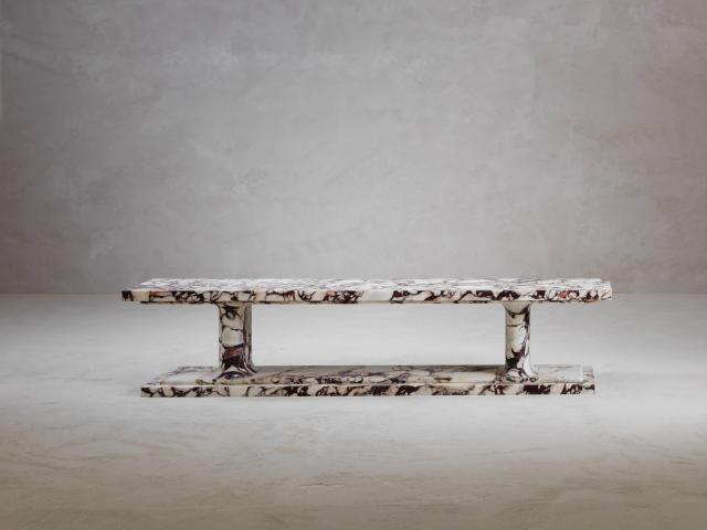 Ghế băng đá thuôn dài IV — nội thất đá Rochelle Stone